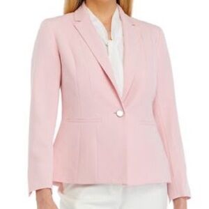 Petite One Button Panel Seamed Jacket - tutu pink